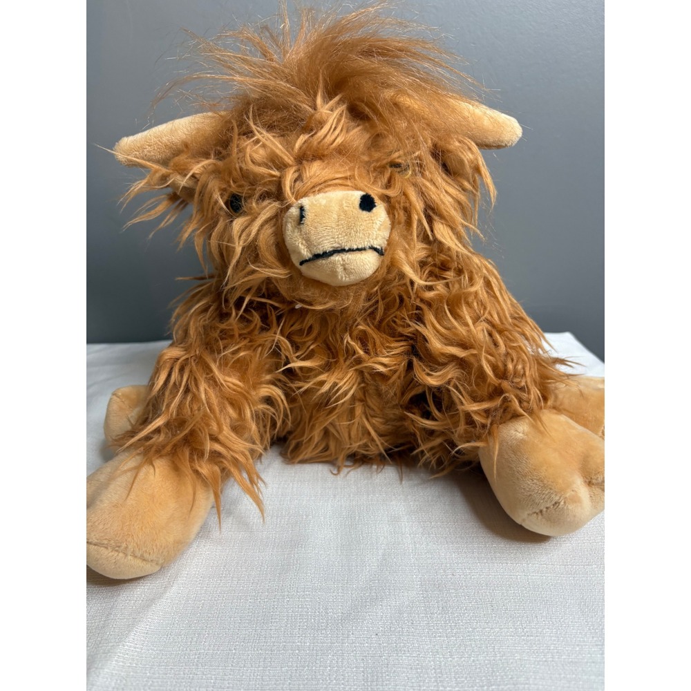 SuzziPals Highland Cow Plush Microwaveable Stuffed Animal Ginger Shaggy Toy